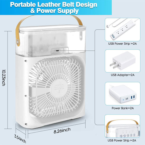 3-in-1 Mini Air Cooler Fan with Humidifier (USB-C)