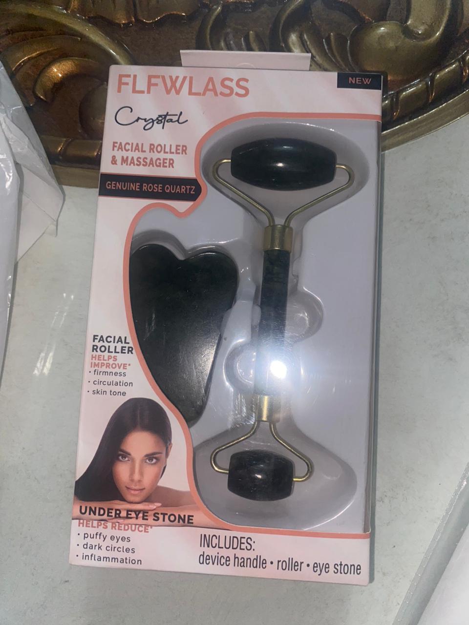 Crystal Facial Roller & Gua Sha Set (Black Obsidian)