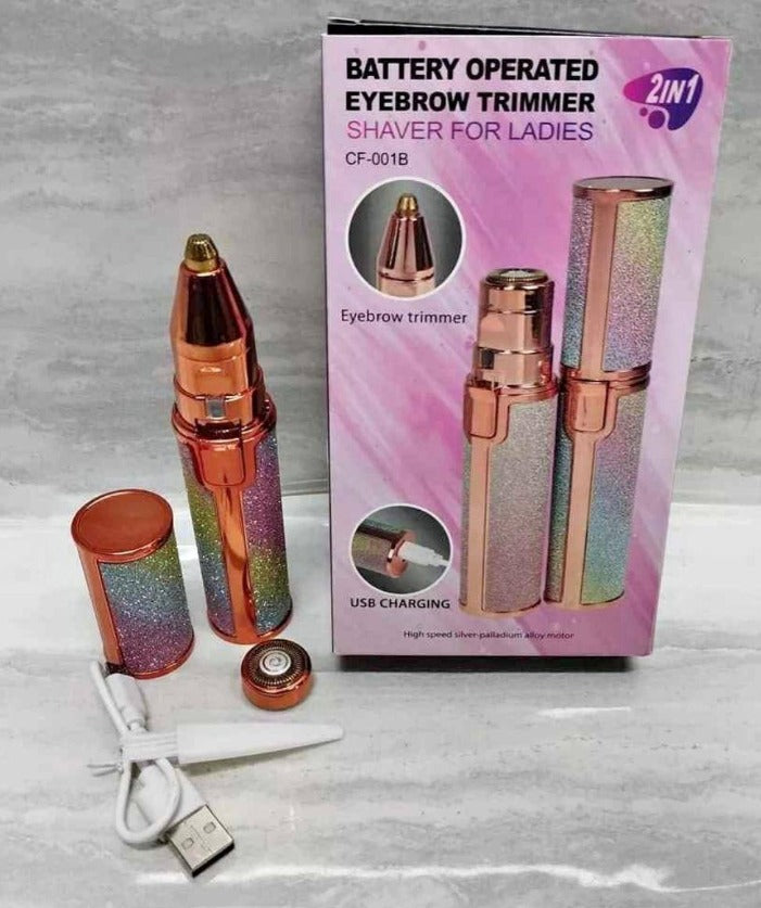 2-in-1 Ladies Eyebrow Trimmer & Shaver (CF-001B, USB Charging)