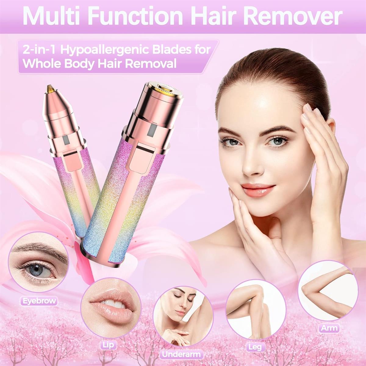 2-in-1 Ladies Eyebrow Trimmer & Shaver (CF-001B, USB Charging)